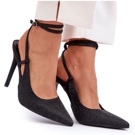 Klassiska stift dekorerade med zirkoner Svart Guda