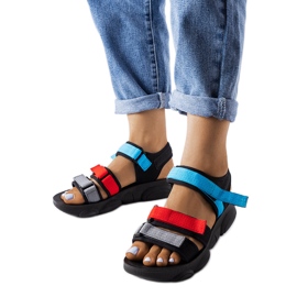 Mireio svarta sportsandaler med kardborreband