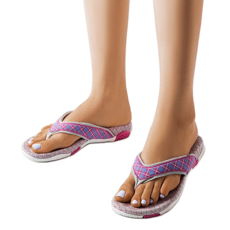 Grå och rosa textilflipflops från Luigia