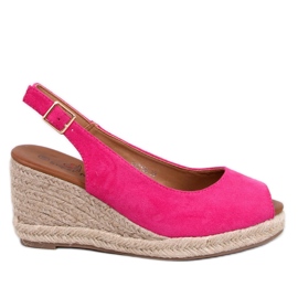 Nevil Fuchsia espadrillor med öppen tå rosa