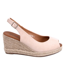 Nevil Beige espadrillor med öppen tå