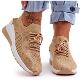 PG1 Tyg Slip-On Sportskor Beige Visconti Wedge