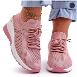 PG1 Tyg Slip-On Sportskor Rosa Visconti Wedge