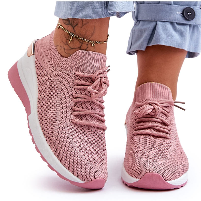 PG1 Tyg Slip-On Sportskor Rosa Visconti Wedge