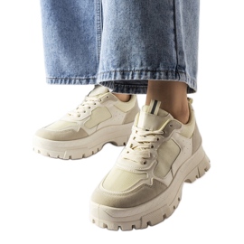 Beige chunky sneakers från Mikeladze