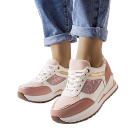 Rosa sneakers med mönstrat inlägg från Genovesee