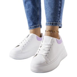 Vita och lila platåsneakers från Holante