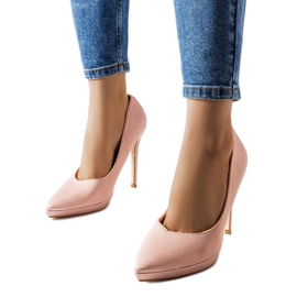 Inna Silje puderrosa högklackat satin