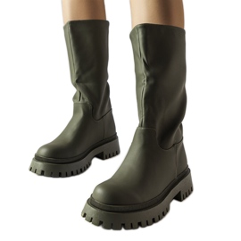 Hollie gröna matta stövlar