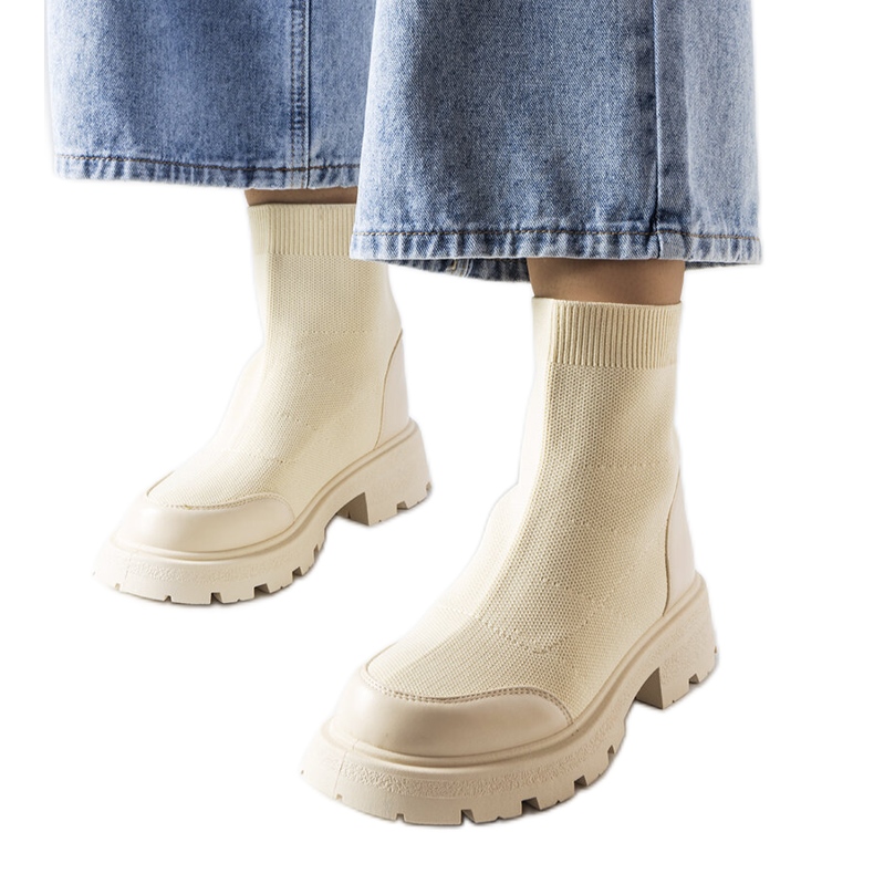 Beiga sockboots från Lonte beige