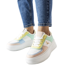 Färgglada sneakers på Gidle-plattformen vit