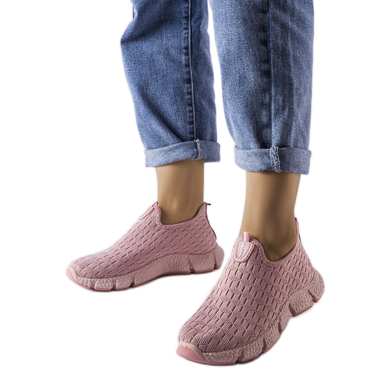 Ljusrosa sport slip-on sneakers från Obenor