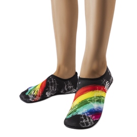 ProWater Svart med färgglada tryck Krejz vattenskor