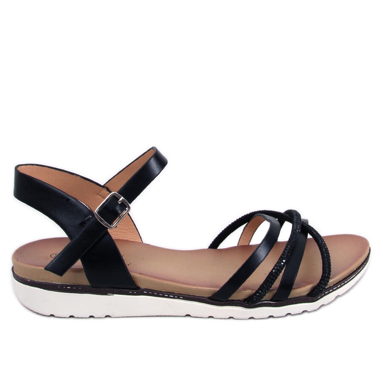 Marty Black cubic zirconia sandaler svart