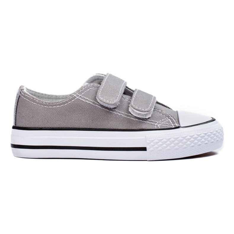 Shelovet gråa barnsneakers med kardborreband