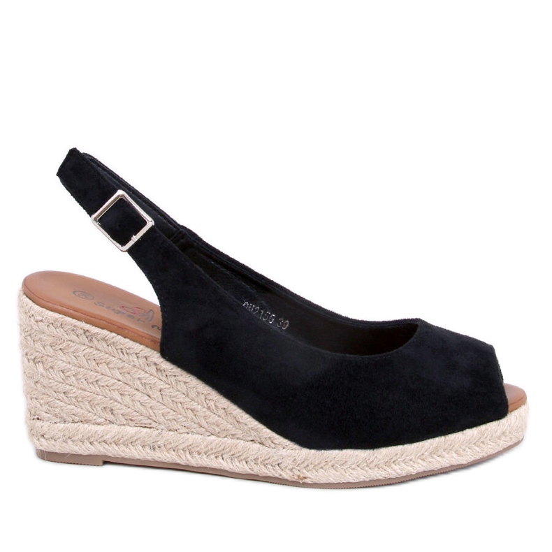 Nevil Black espadrillor med öppen tå svart