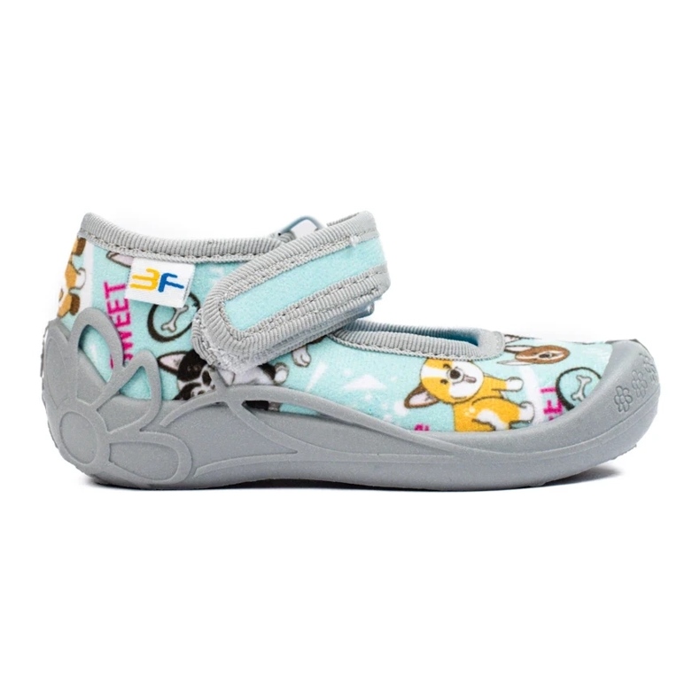 SHELOVET Barntofflor för dagis med 3F-hundar blå