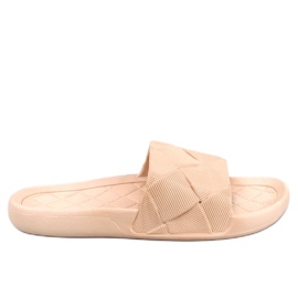 Lottner Kaki Gummi Slides beige
