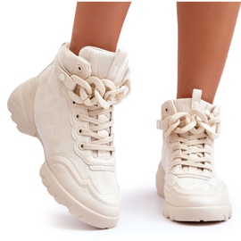 PS1 Damsportskor Mocka med kedja Beige Tymagio