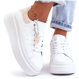 PS1 Damsportskor på en massiv plattform Vita och beige Mariell