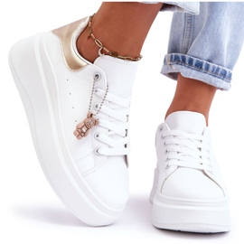 PS1 Damsportskor på en massiv plattform Vit och guld Mariell