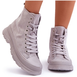 PS1 High Top Sneakers i mocka dam Grå Eleamia