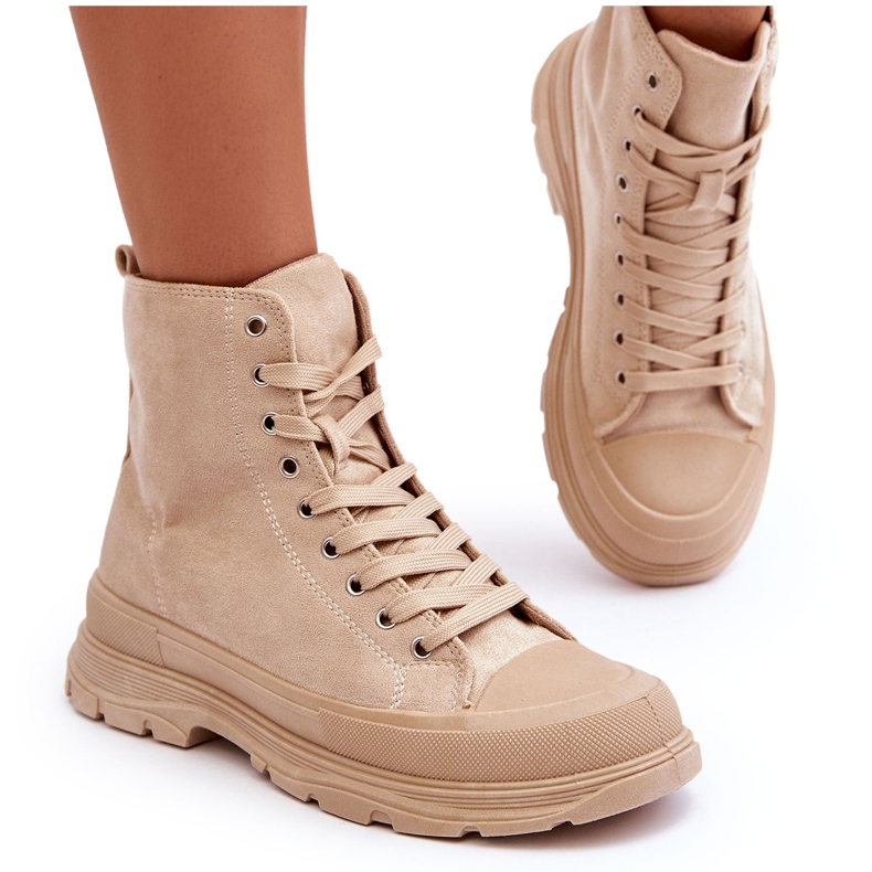 PS1 Höga sneakers i mocka för kvinnor Beige Eleamia