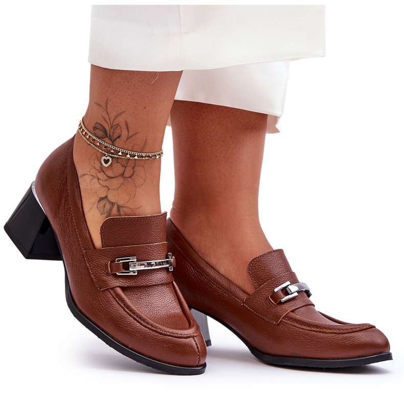 Lemar Bekväma Damira bruna läderpumpar