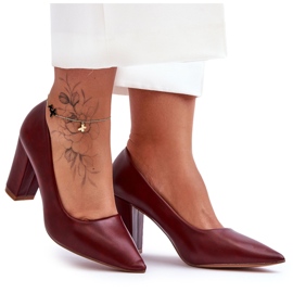 Klassiska Odessa Burgundy Heel Pumps röd