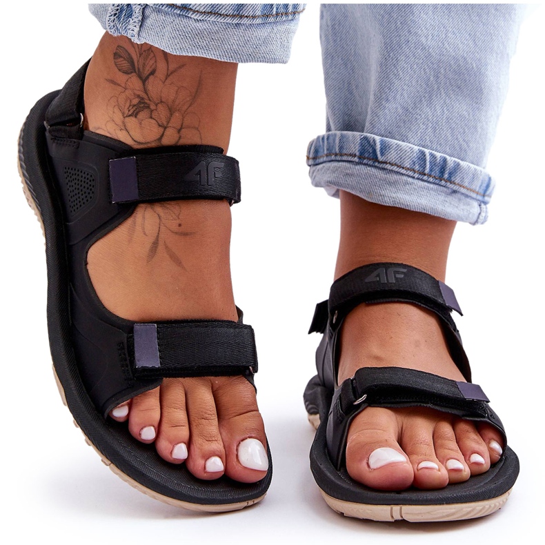 Damsportsandaler 4F 4FSS23FSANF016-22S Svart