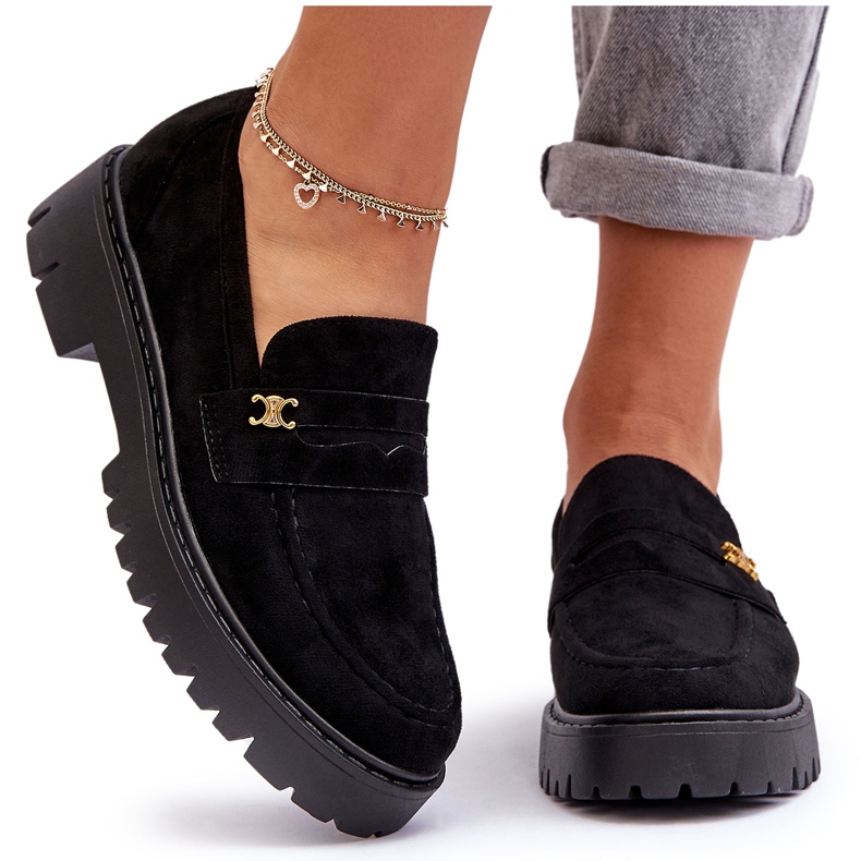 PS1 Loafers i mocka med svart Esperta-dekoration