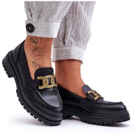 PG1 Platform Loafers för kvinnor med dekoration Svart Ameg