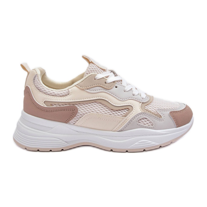 PG1 Dam Sportskor Platform Sneakers Beige Lomare