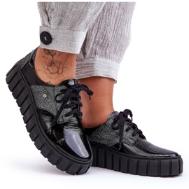 Lemar Läderplattformsskor Svart hypnos