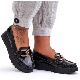 Lemar Svarta Desmond Leather Platform Loafers med utsmyckning