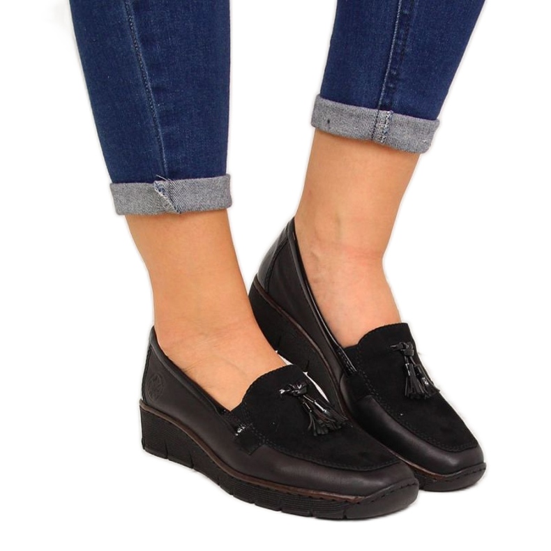 Rieker W RKR395 svarta kilskor