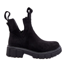 Cut Out Worker Boots Black Heaven svart