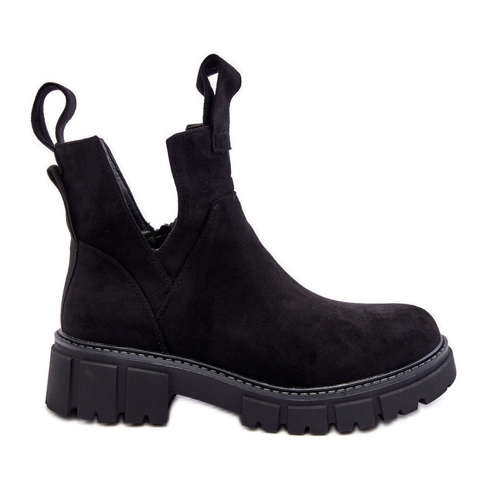 Cut Out Worker Boots Black Heaven svart