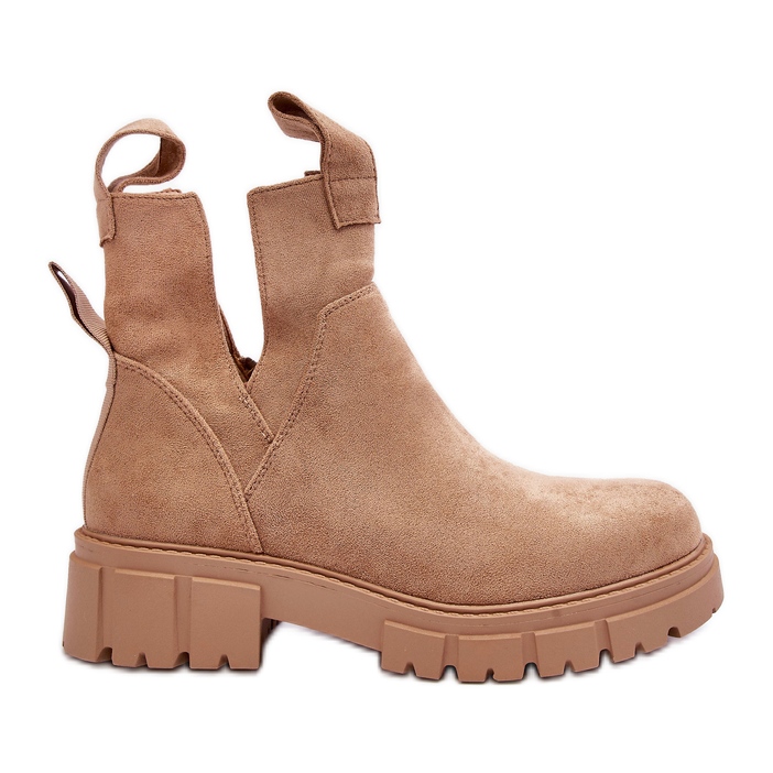 Beige Heaven Cut-out Worker Boots