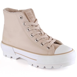 Isolerade sneakers på plattformen beige Big Star MM274038