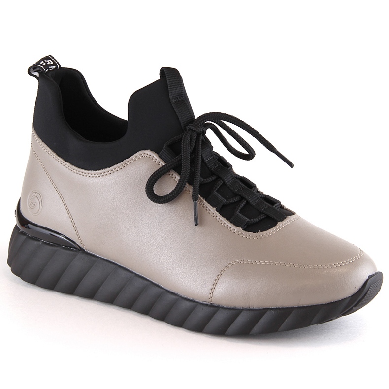 Halvstövlar i läder damstövlar isolerade beige Rieker Remonte D5977-01