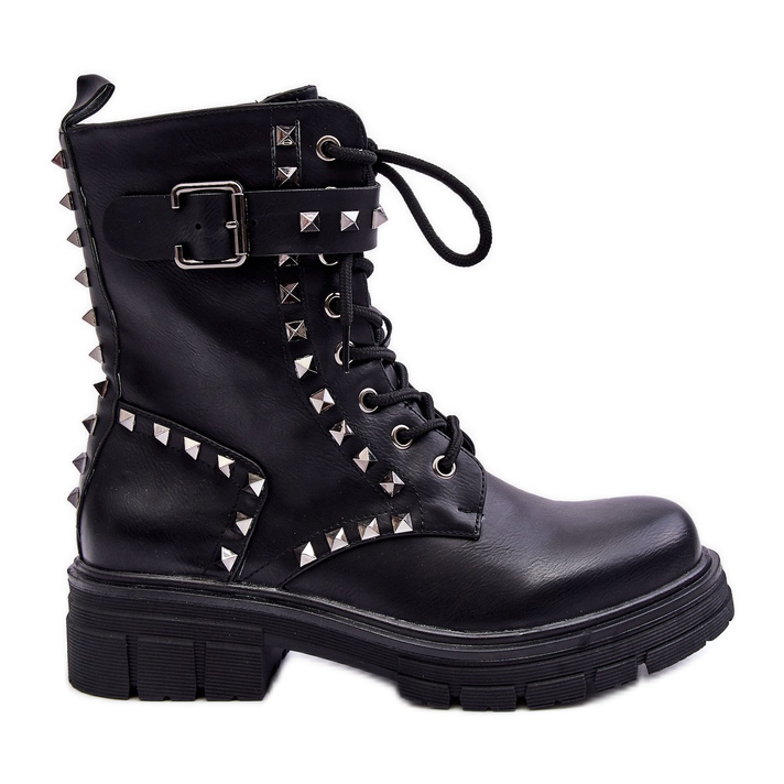 Chunky Worker Boots för kvinnor med Jets Black Tyralis svart