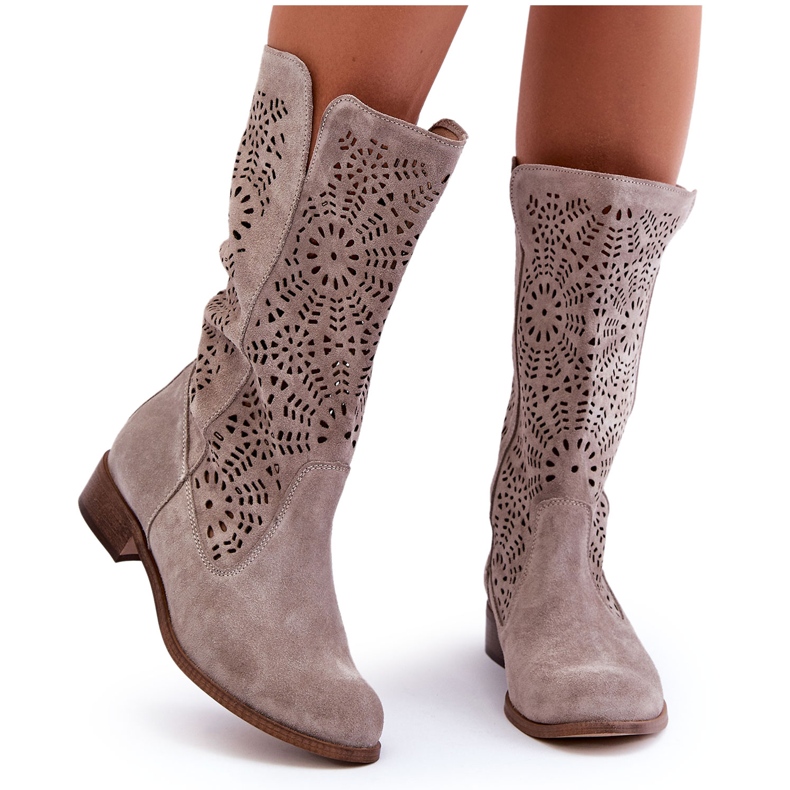 Lewski Shoes Mocka Openwork Boots Left 3366/2 Cappucino beige
