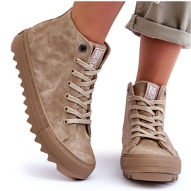 Damsneakers Big Star High Warm Beige GG274071