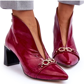 Läderstövlar på klack Maciejka 05262-15 Fuchsia rosa