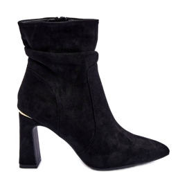 PG1 Svarta Mellamene stövlar med mockaklack