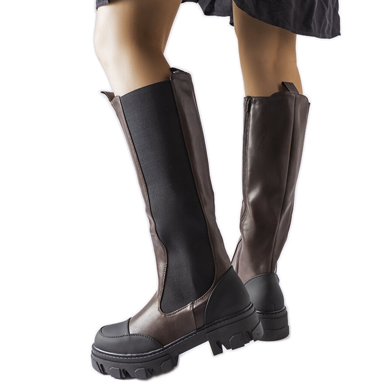 Pasquale bruna höga stövlar