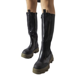 Svarta och gröna höga stövlar från Pasquale