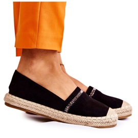 S.Barski Klassiska kvinnors svarta Slip-On Espadrilles Cersei