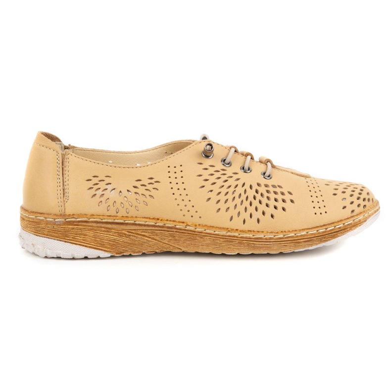 WASAK Genombrutna läderskor för kvinnor 0626W safari beige